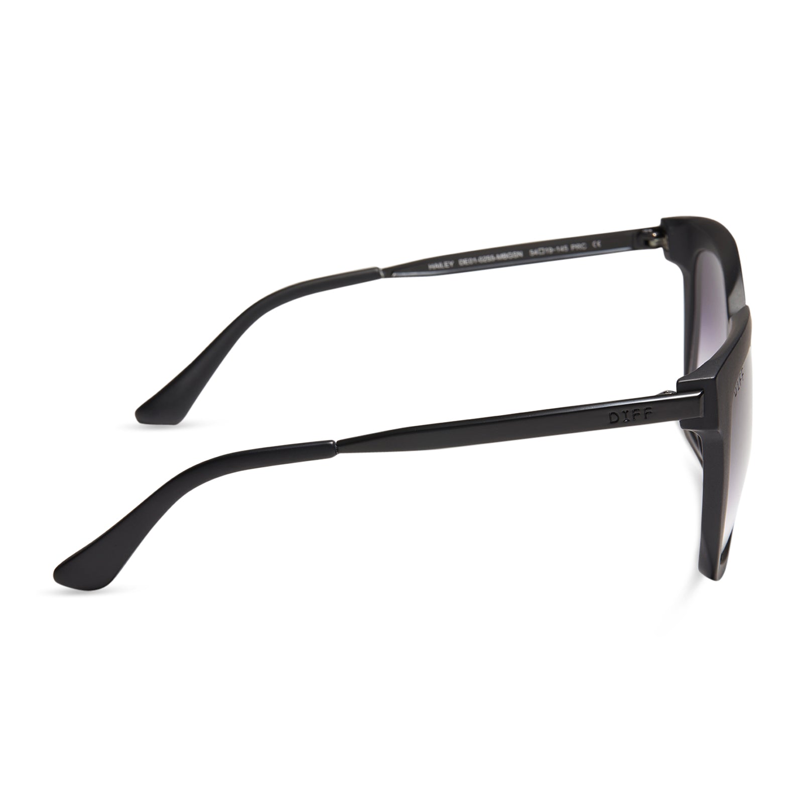 HAILEY - MATTE BLACK + SHARP GREY GRADIENT SUNGLASSES - Image 3