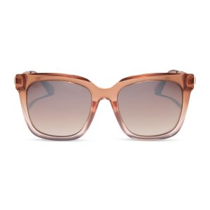 HAILEY - TAFFY GRADIENT + TAUPE ROSE MIRROR SUNGLASSES