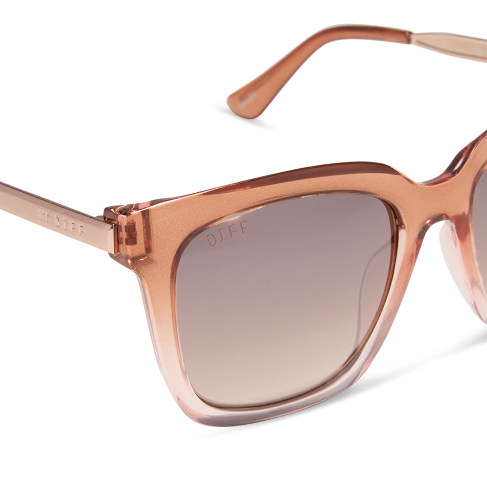 HAILEY - TAFFY GRADIENT + TAUPE ROSE MIRROR SUNGLASSES - Image 4
