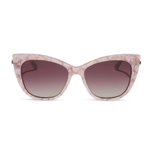 UMBRIDGE™ - PINK MOTHER OF PEARL + WINE GRADIENT HEX SUNGLASSES
