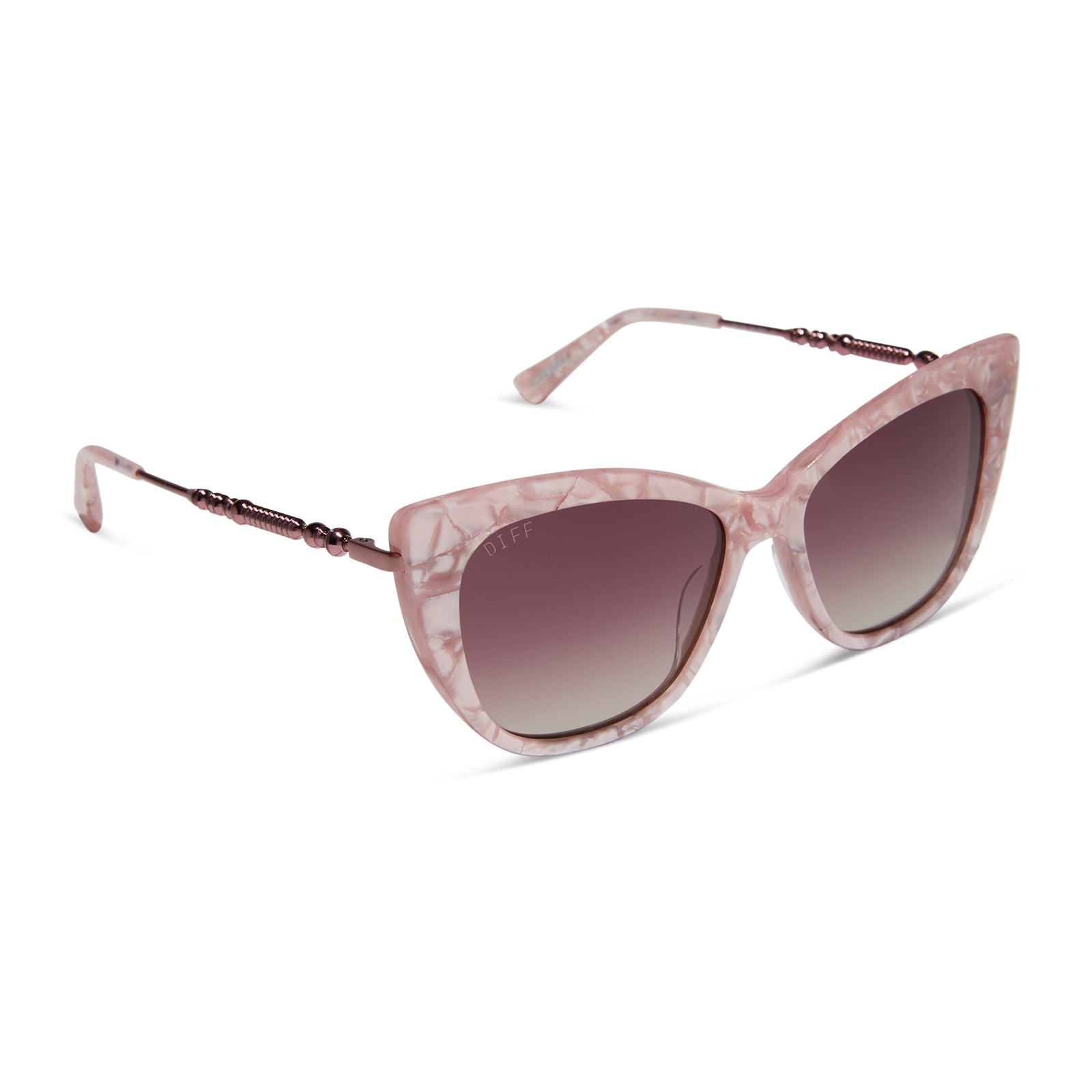 UMBRIDGE™ - PINK MOTHER OF PEARL + WINE GRADIENT HEX SUNGLASSES - Image 2