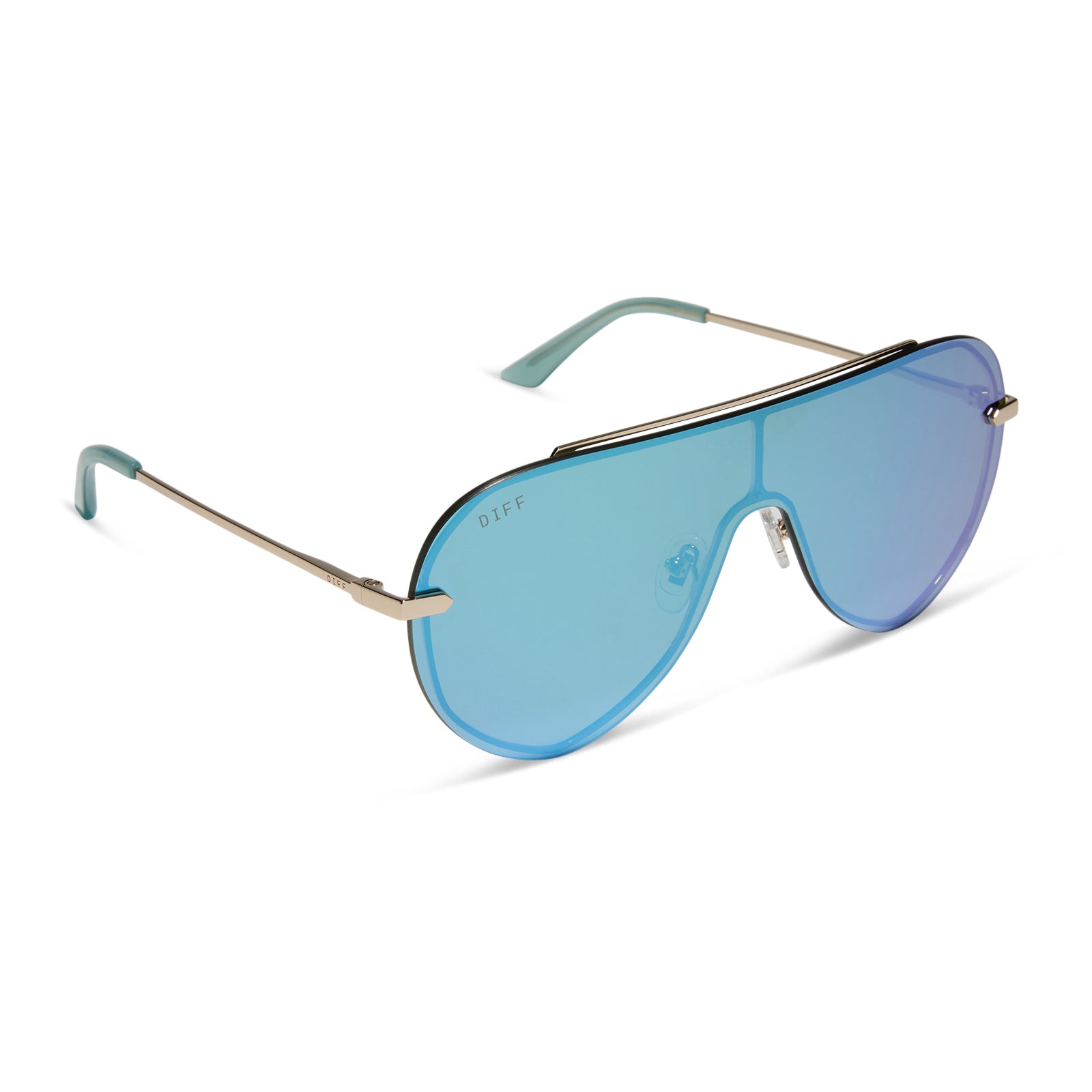 IMANI - GOLD + AQUATIC AWE MIRROR SUNGLASSES - Image 2