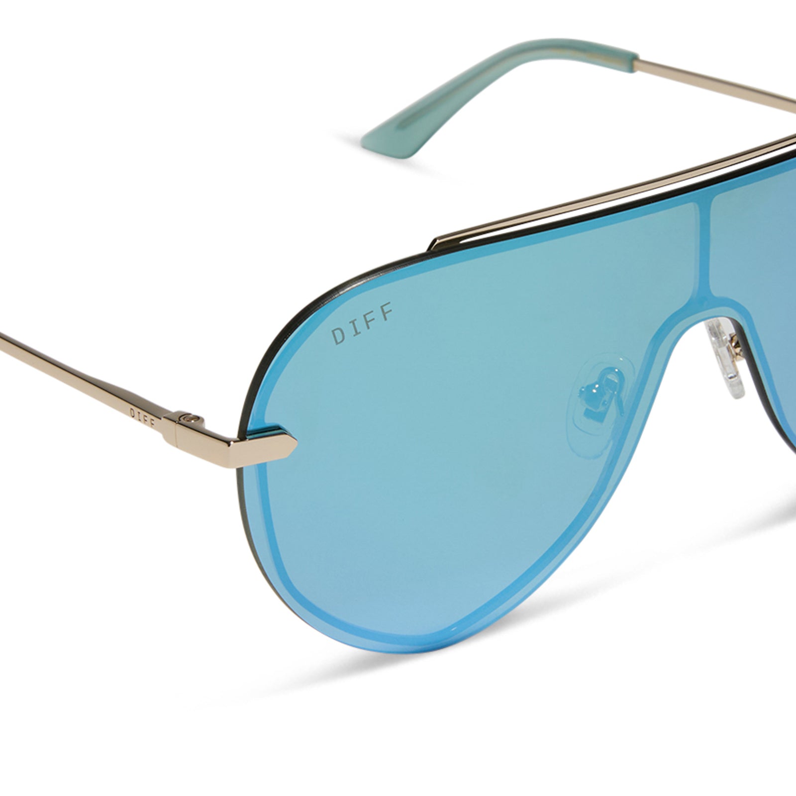 IMANI - GOLD + AQUATIC AWE MIRROR SUNGLASSES - Image 5