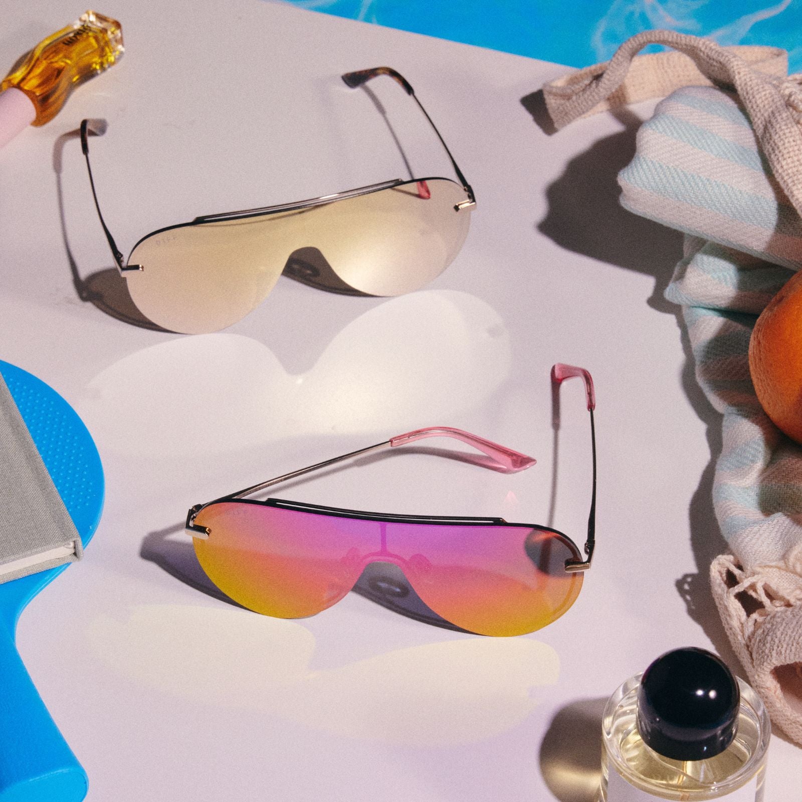 IMANI - GOLD + BRILLIANT GOLD MIRROR SUNGLASSES - Image 15