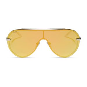 IMANI - SILVER + GOLD MIRROR SUNGLASSES