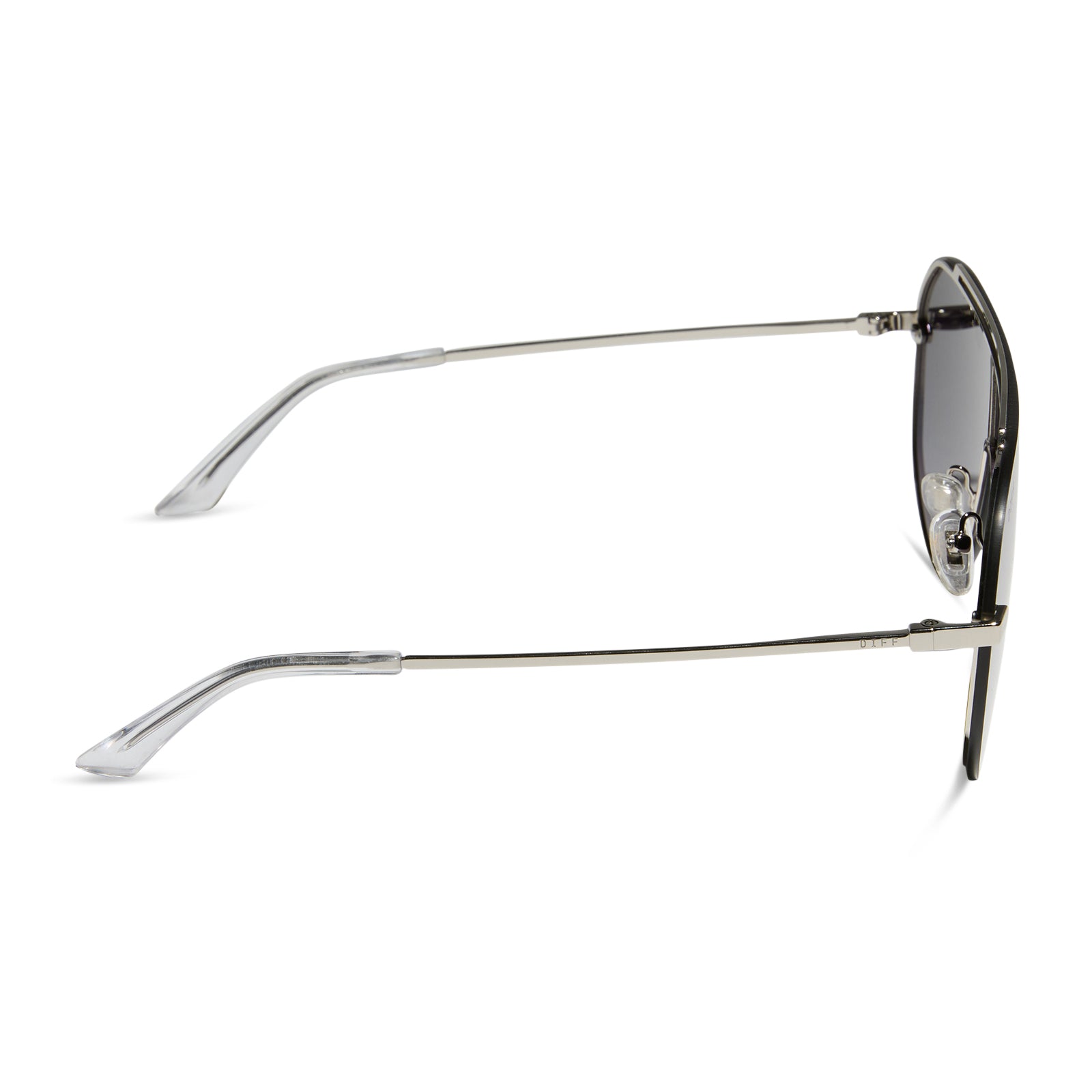 IMANI - SILVER + GREY GRADIENT WITH SILVER FLASH SUNGLASSES - Image 3