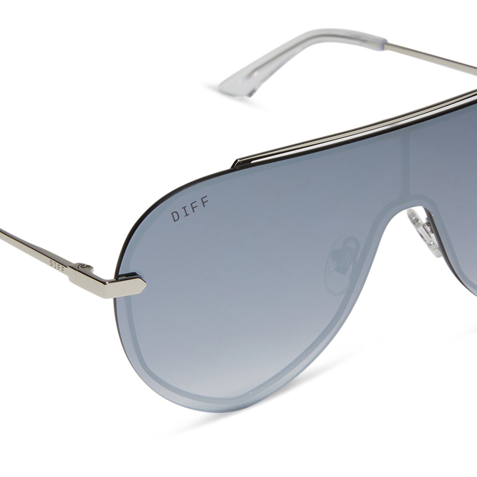 IMANI - SILVER + GREY GRADIENT WITH SILVER FLASH SUNGLASSES - Image 4