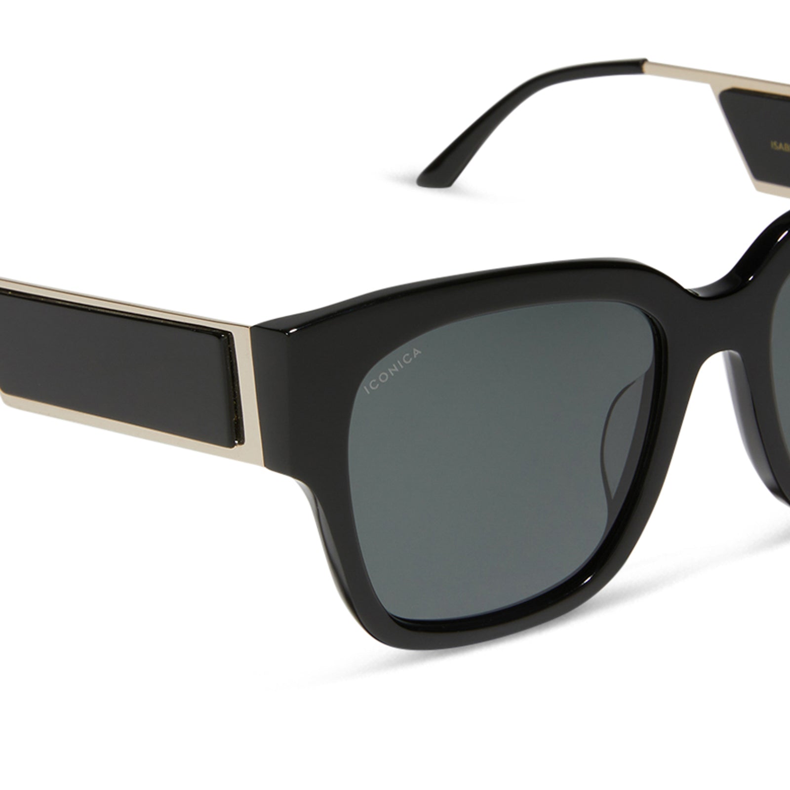 ISABELLA - BLACK + GREY POLARIZED SUNGLASSES - Image 4