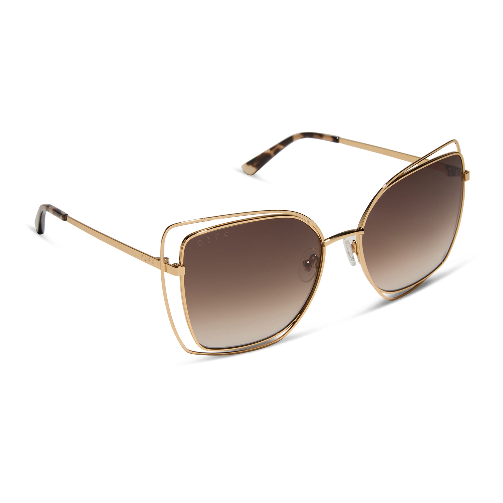 JACQUELINE - GOLD + BROWN GRADIENT SUNGLASSES - Image 2