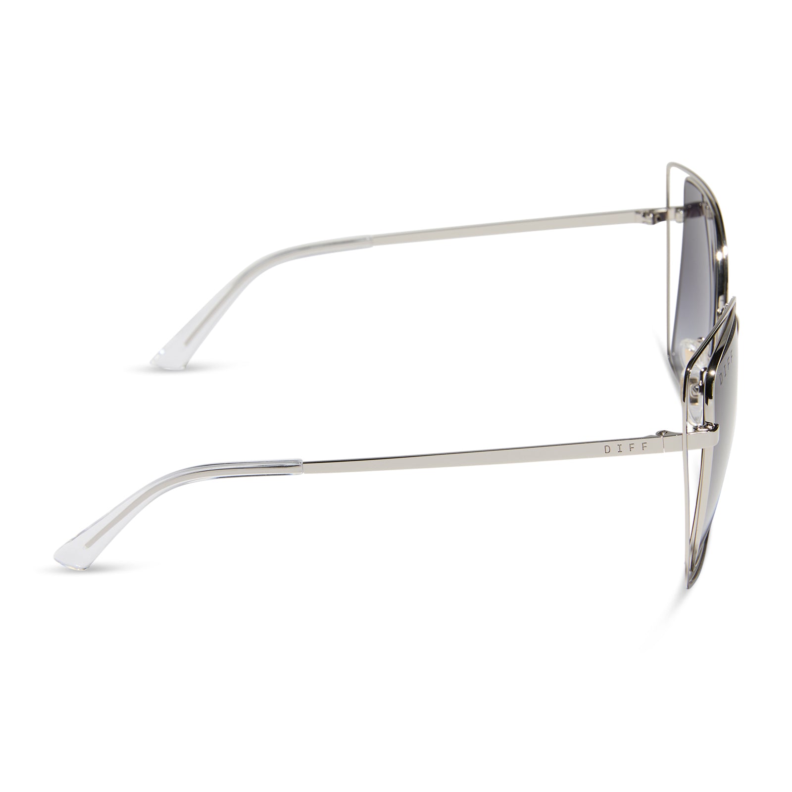 JACQUELINE - SILVER + GREY GRADIENT SUNGLASSES - Image 3