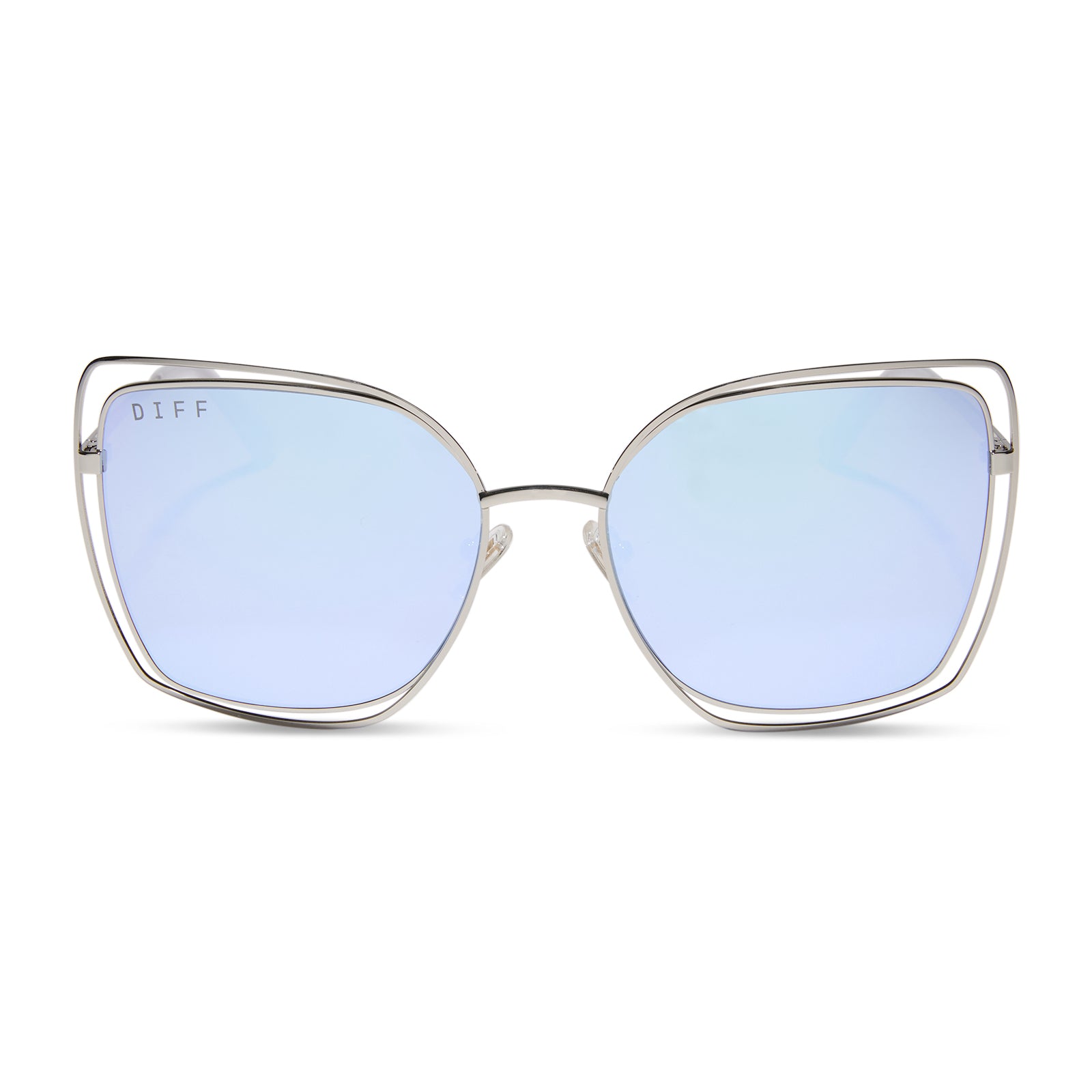 JACQUELINE - SILVER + THISTLE TEMPLE TIPS + LAVENDER MIRROR SUNGLASSES