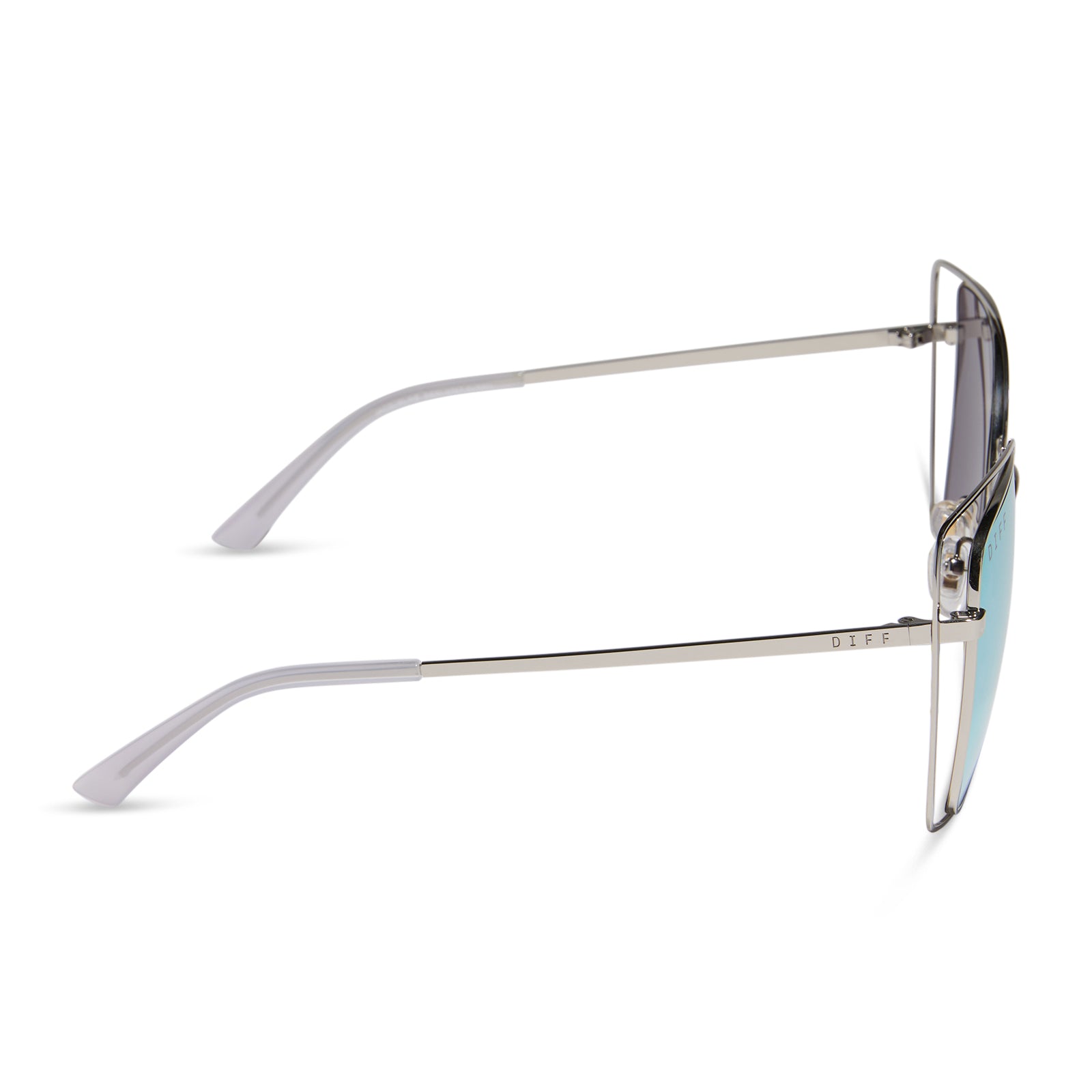 JACQUELINE - SILVER + THISTLE TEMPLE TIPS + LAVENDER MIRROR SUNGLASSES - Image 3