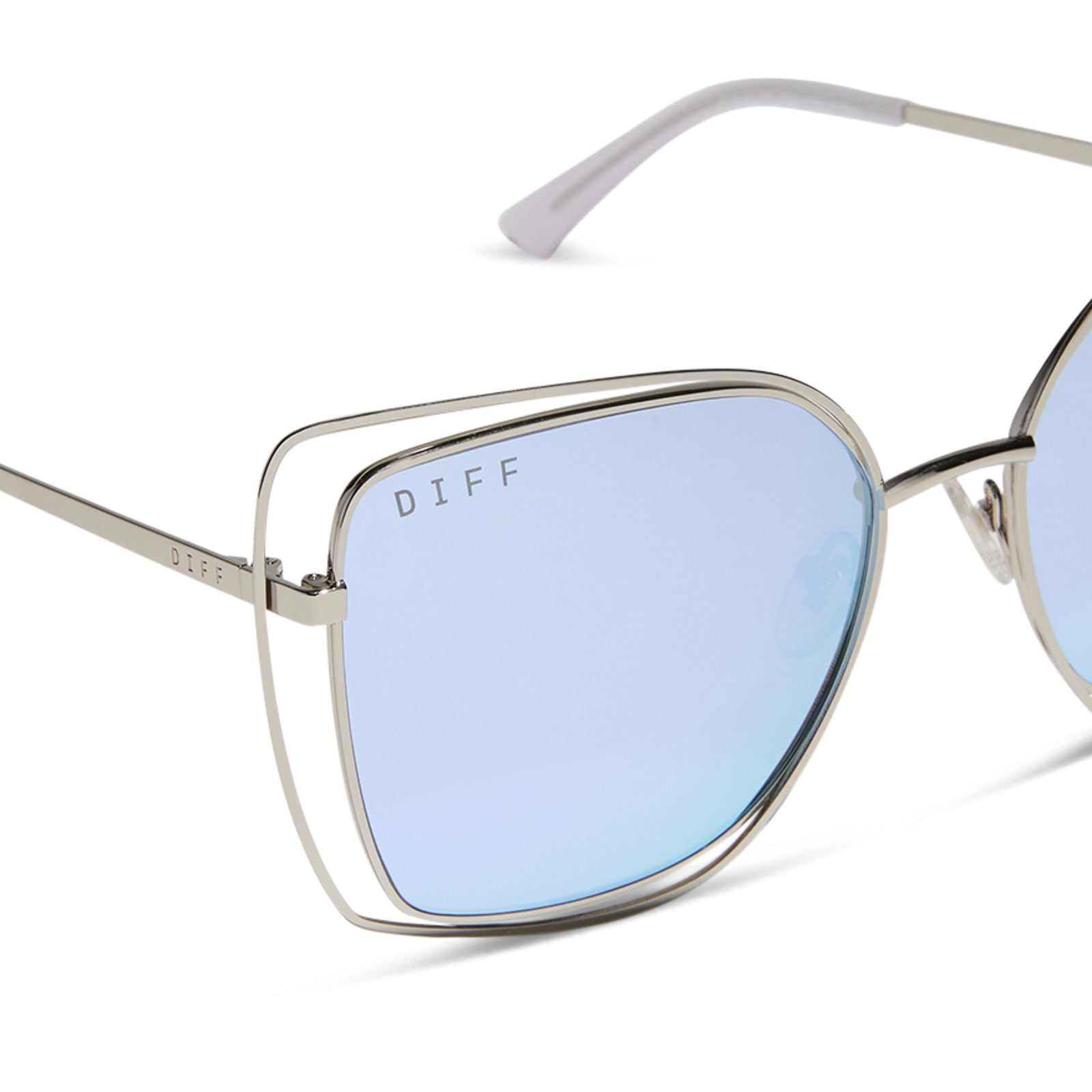 JACQUELINE - SILVER + THISTLE TEMPLE TIPS + LAVENDER MIRROR SUNGLASSES - Image 4