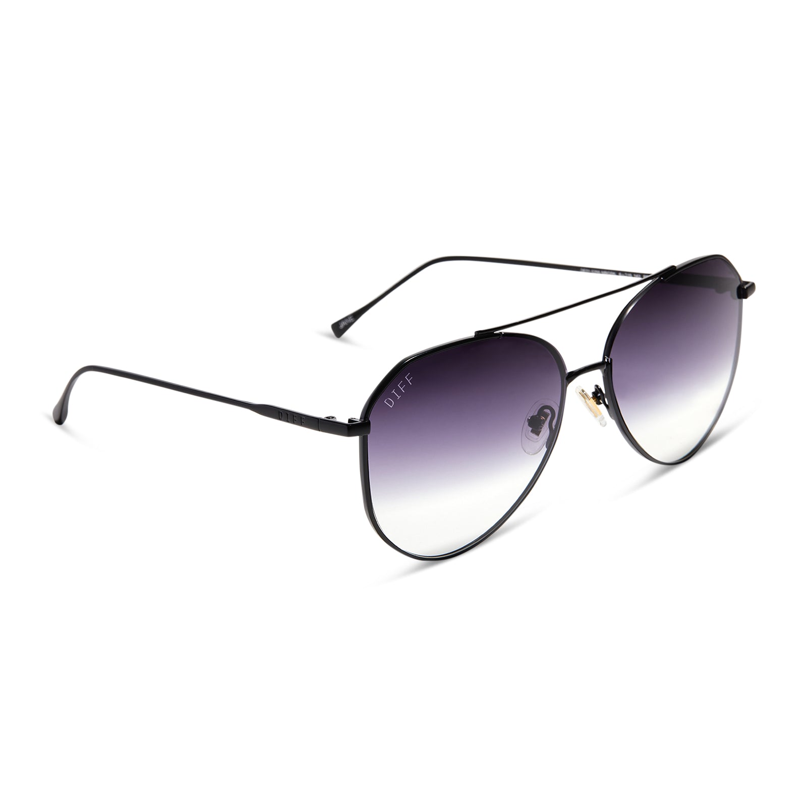 JANE - MATTE BLACK + GREY GRADIENT SHARP SUNGLASSES - Image 2