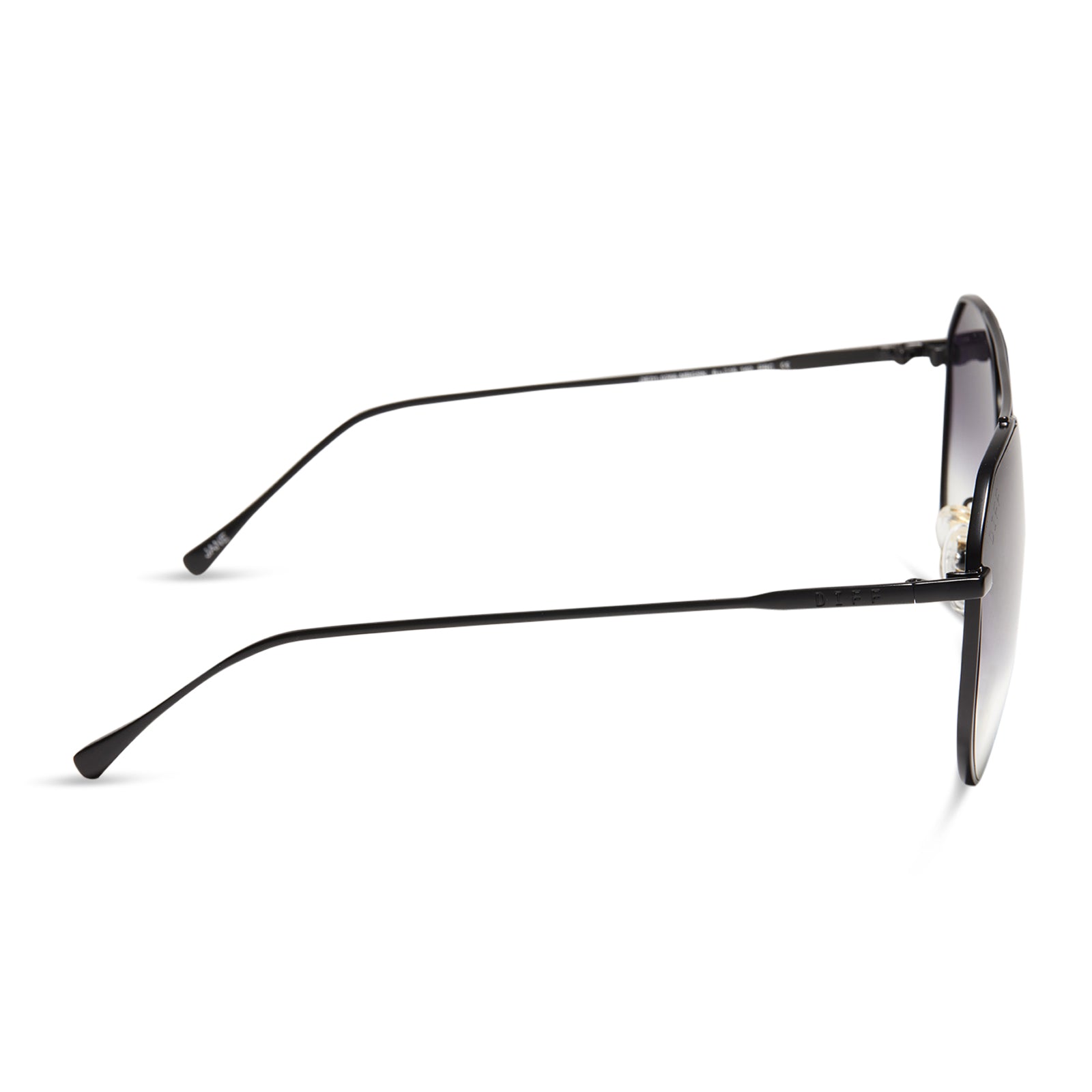 JANE - MATTE BLACK + GREY GRADIENT SHARP SUNGLASSES - Image 3