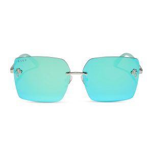 JENA SIMS - ROOKIE + BRONCO BLUE + TEAL MIRROR SUNGLASSES