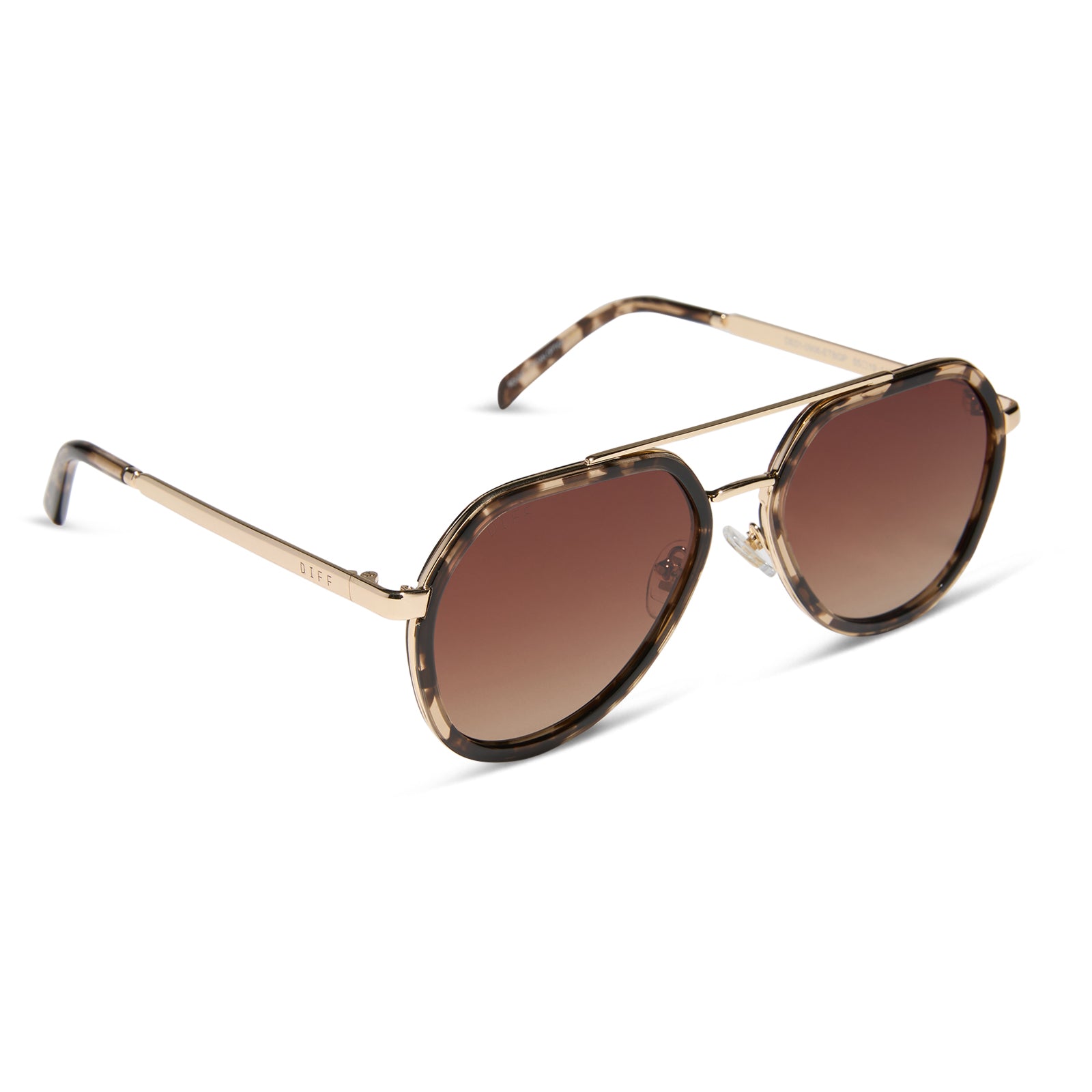 JOEY - ESPRESSO TORTOISE + GOLD METAL + BROWN GRADIENT + POLARIZED SUNGLASSES - Image 3