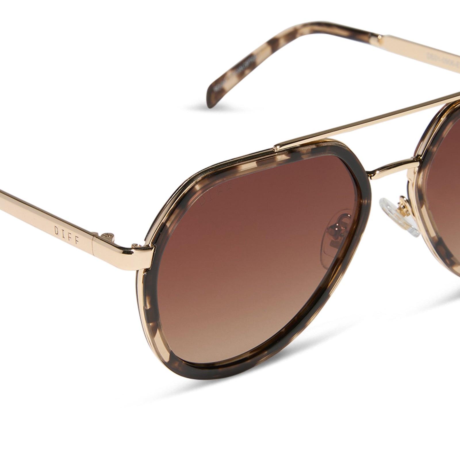 JOEY - ESPRESSO TORTOISE + GOLD METAL + BROWN GRADIENT + POLARIZED SUNGLASSES - Image 6