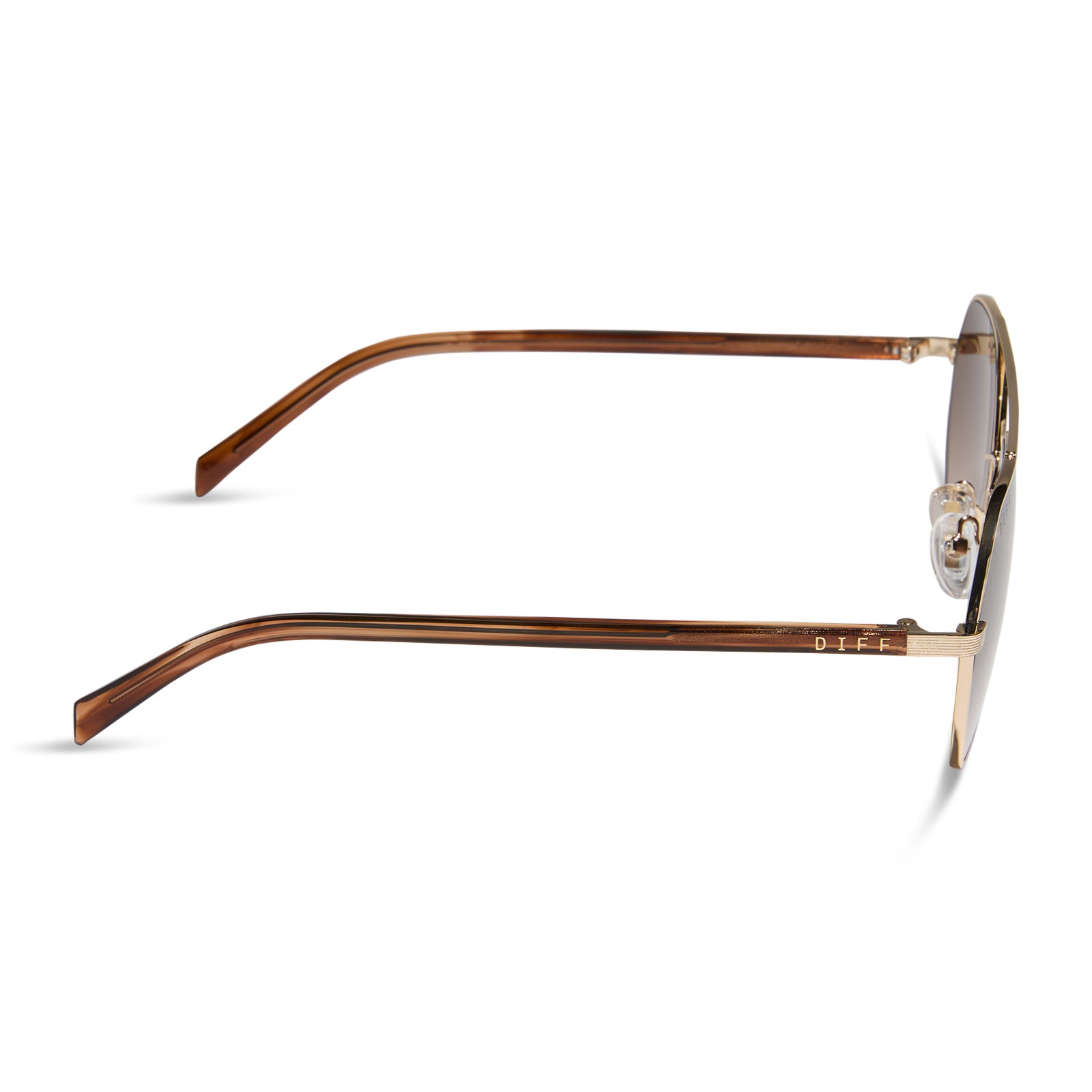 JOJO FLETCHER - JOELLE + GOLD + HORN TORTOISE + BROWN GRADIENT SUNGLASSES - Image 3