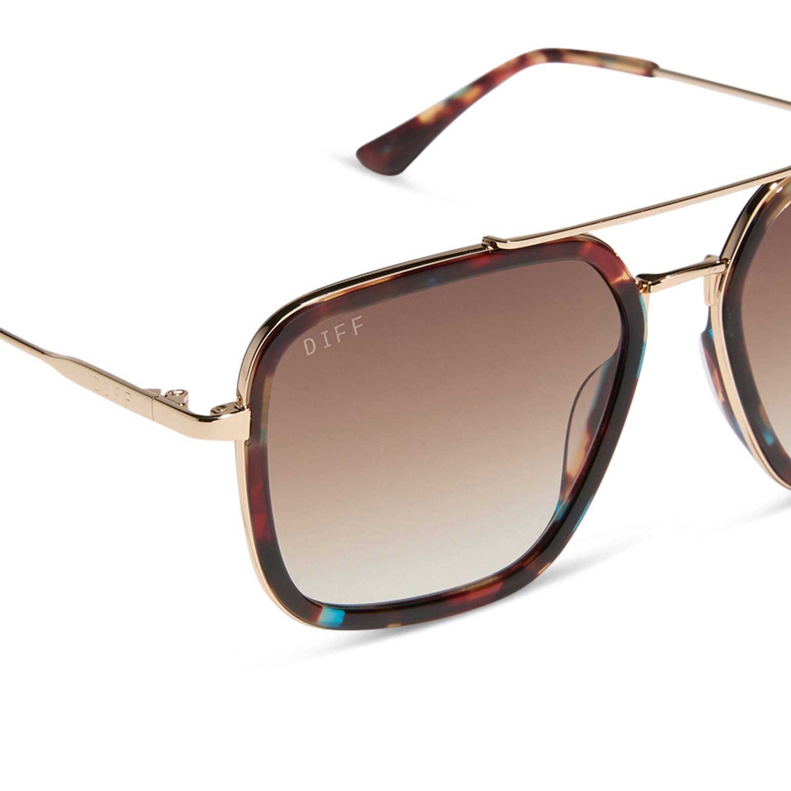 JORDAN - CONFETTI TORTOISE + BROWN GRADIENT SUNGLASSES - Image 4