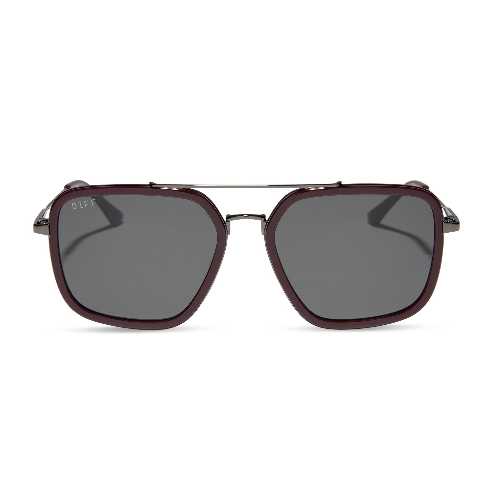JORDAN - DARK CHERRY LACQUER + GREY GRADIENT + POLARIZED SUNGLASSES