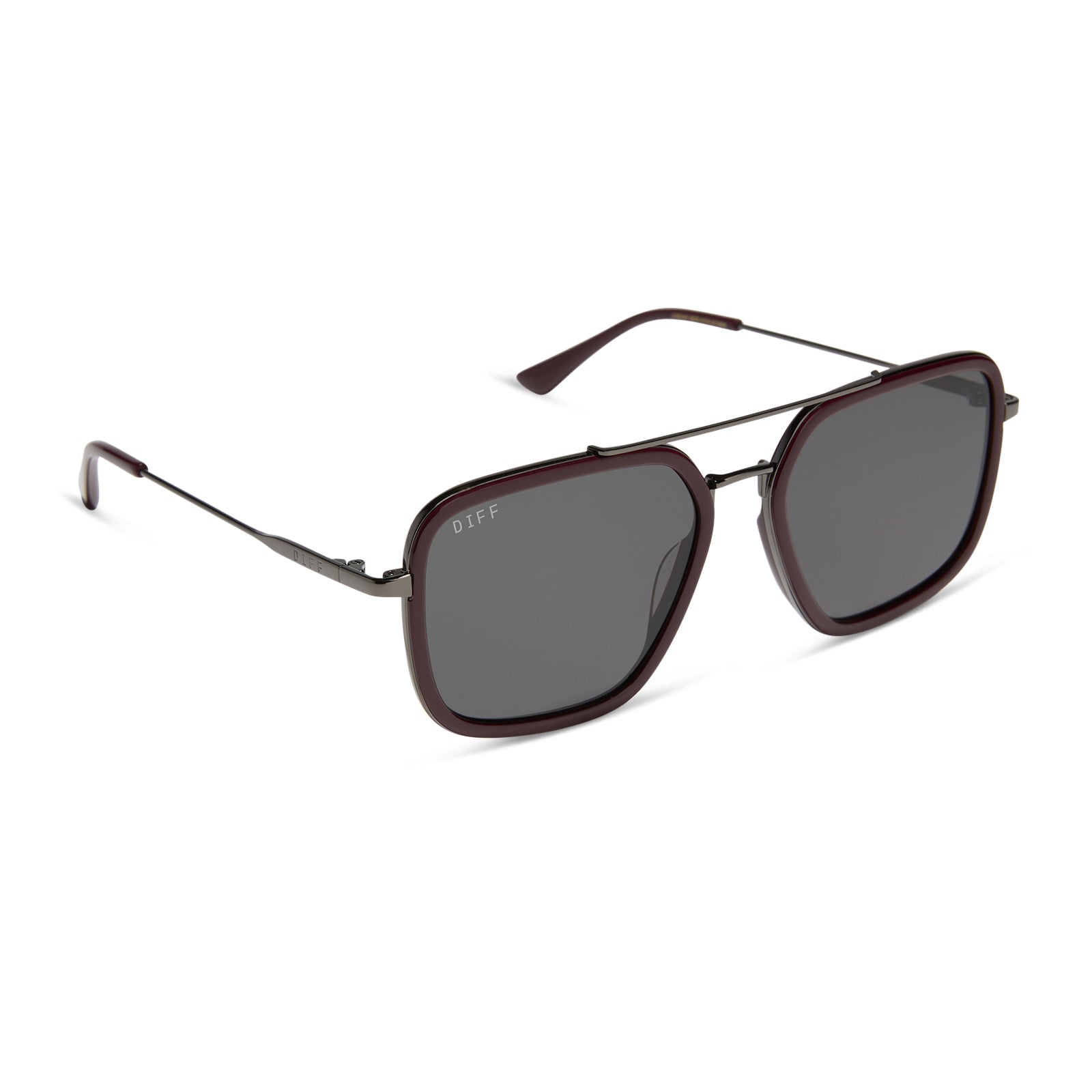 JORDAN - DARK CHERRY LACQUER + GREY GRADIENT + POLARIZED SUNGLASSES - Image 2