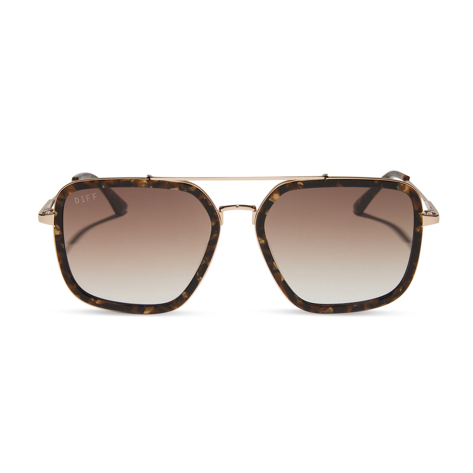 JORDAN - GLITTER TORTOISE + BROWN GRADIENT SUNGLASSES