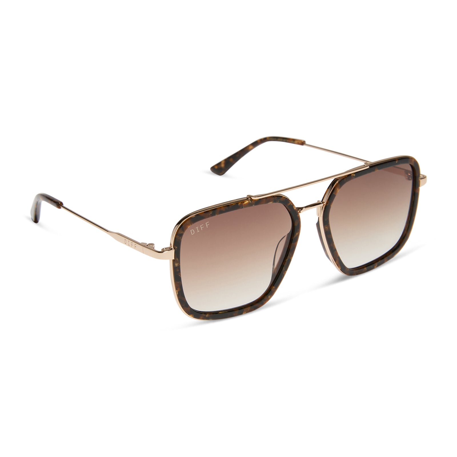JORDAN - GLITTER TORTOISE + BROWN GRADIENT SUNGLASSES - Image 2