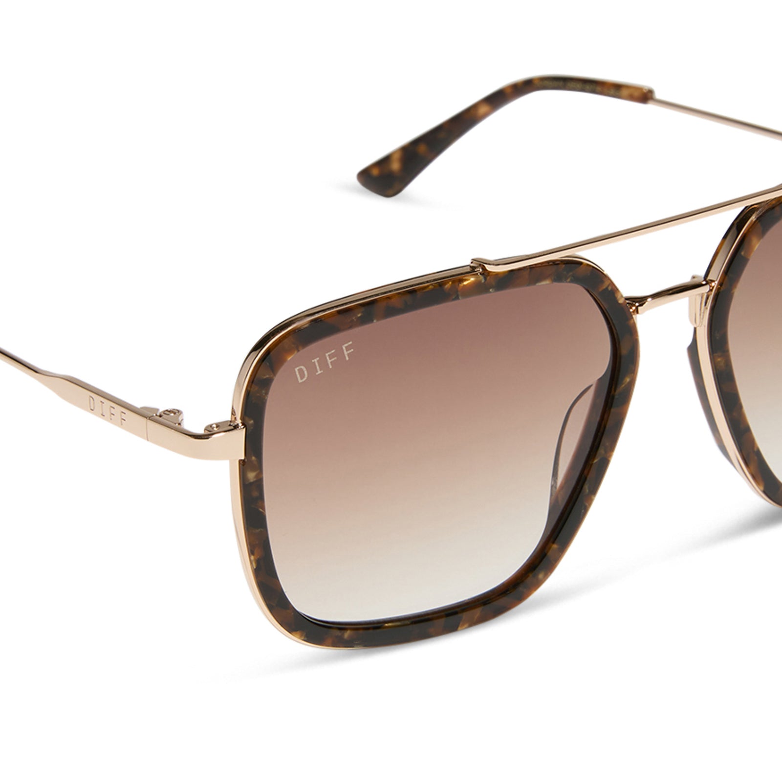 JORDAN - GLITTER TORTOISE + BROWN GRADIENT SUNGLASSES - Image 4