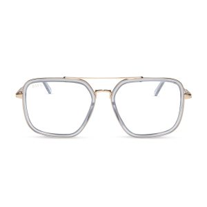JORDAN - GOLD + CLEAR CRYSTAL TEMPLE TIPS + GLASSES