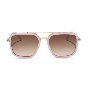 JORDAN - POWDER PINK + GOLD + BROWN GRADIENT SUNGLASSES