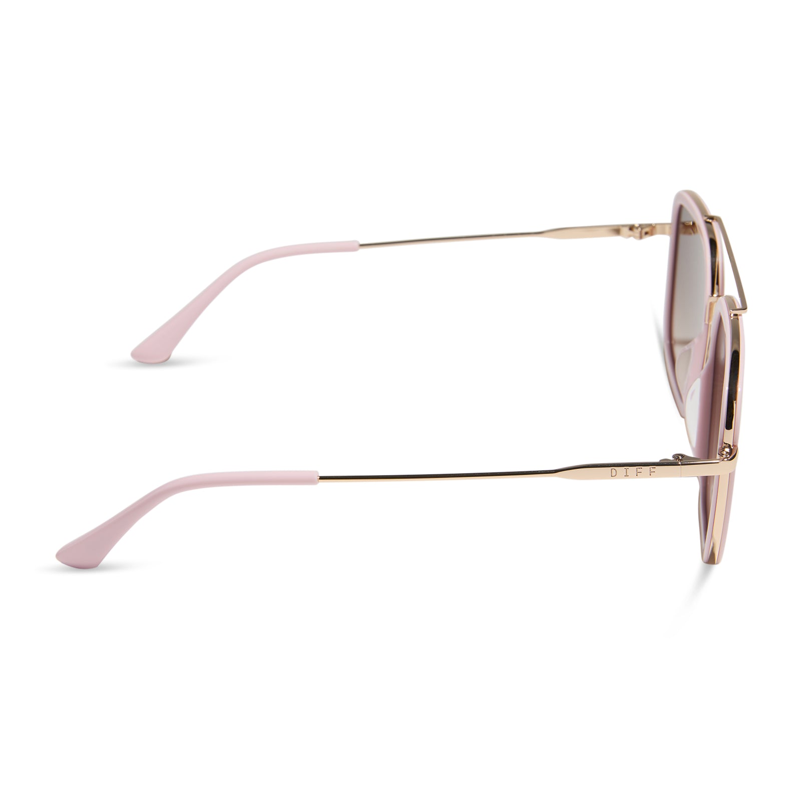 JORDAN - POWDER PINK + GOLD + BROWN GRADIENT SUNGLASSES - Image 4