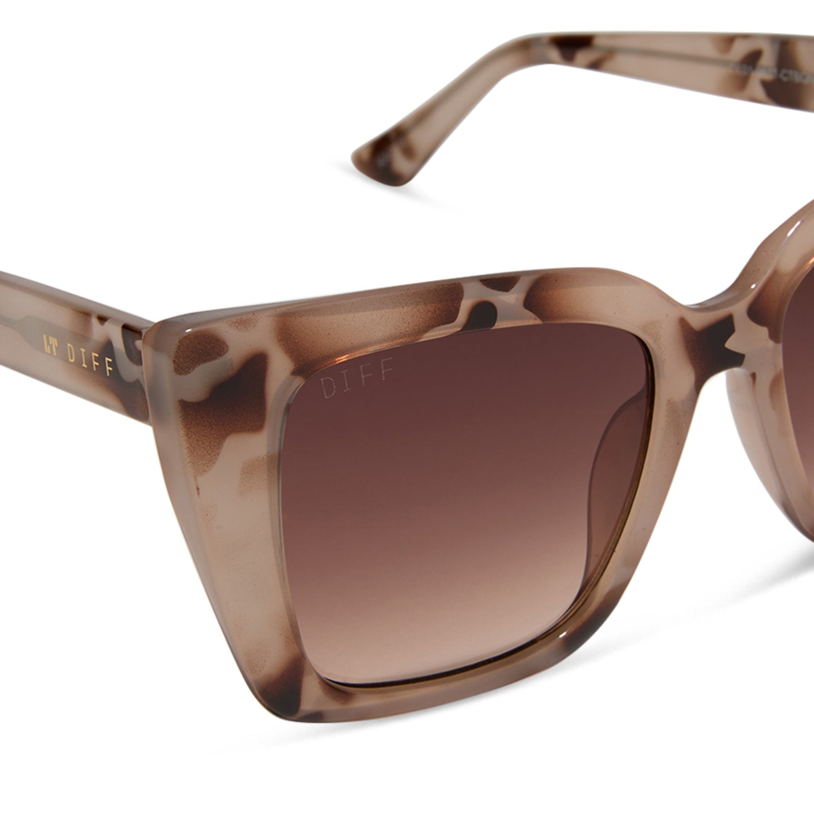KARLIE - CREAM TORTOISE + BROWN GRADIENT SUNGLASSES - Image 4