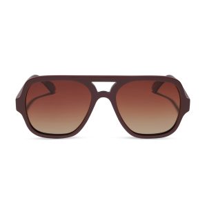 LAYTON - RUGBY RED + BROWN GRADIENT + POLARIZED SUNGLASSES