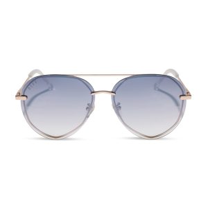 LENOX - CHAMPAGNE GOLD + SLATE GRADIENT FLASH SUNGLASSES