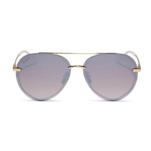 LENOX - GOLD + BROWN GRADIENT MIRROR POLARIZED SUNGLASSES