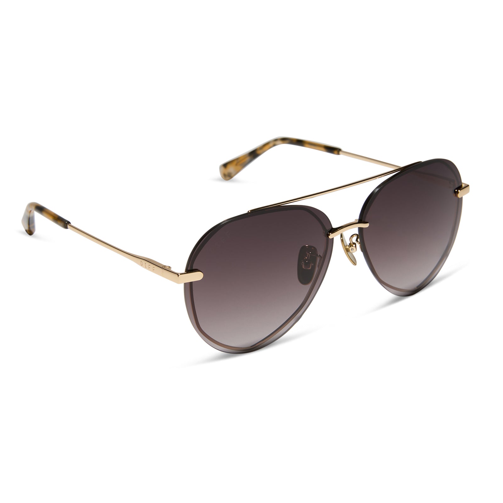 LENOX - GOLD + SEA TORTOISE TIPS + BROWN GRADIENT SUNGLASSES - Image 2