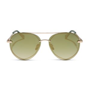 LENOX XS - GOLD + ALOE GREEN GRADIENT + LIGHT GOLD FLASH + POLARIZED SUNGLASSES