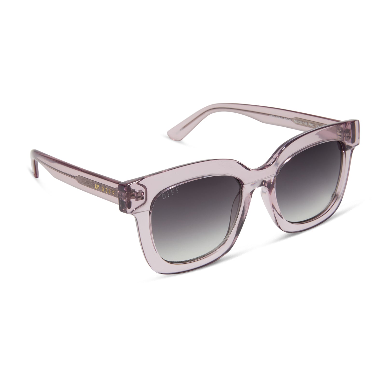 MAKAY - LIGHT PINK CRYSTAL + GREY GRADIENT SUNGLASSES - Image 2