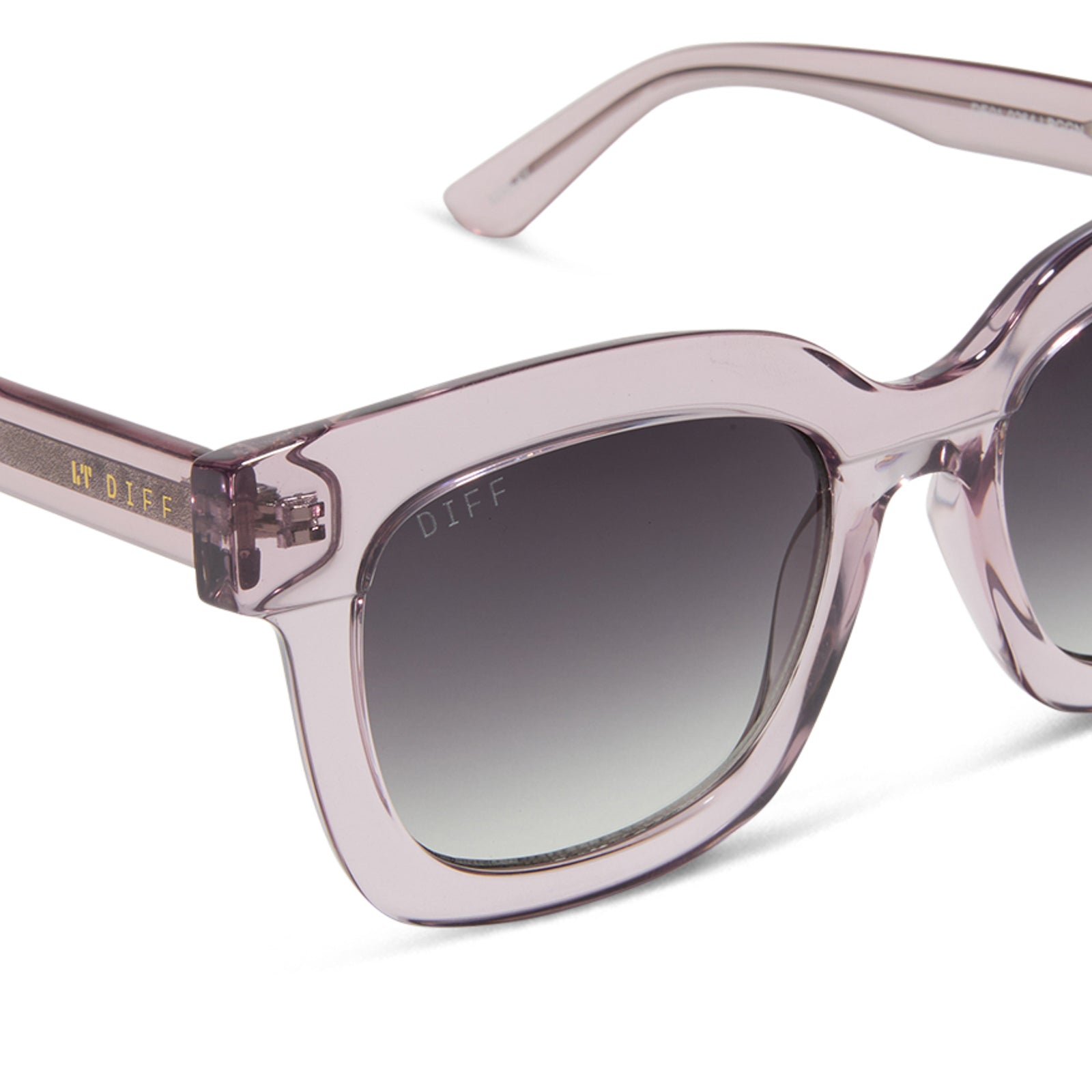 MAKAY - LIGHT PINK CRYSTAL + GREY GRADIENT SUNGLASSES - Image 4