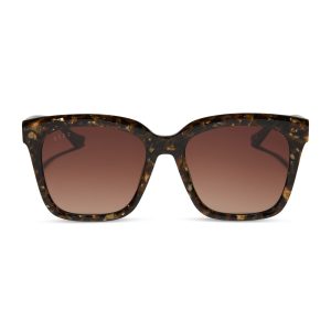 MEREDITH - GLITTER TORTOISE + BROWN GRADIENT SUNGLASSES
