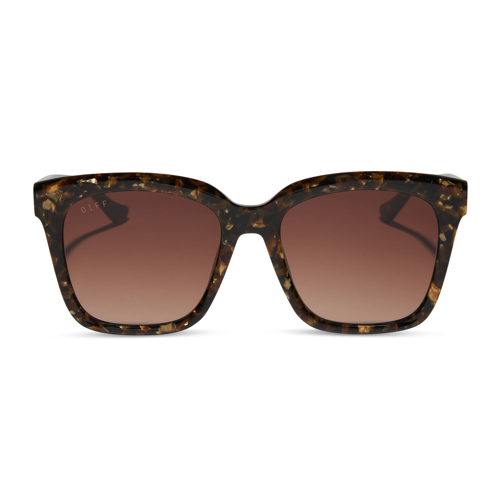 MEREDITH - GLITTER TORTOISE + BROWN GRADIENT SUNGLASSES