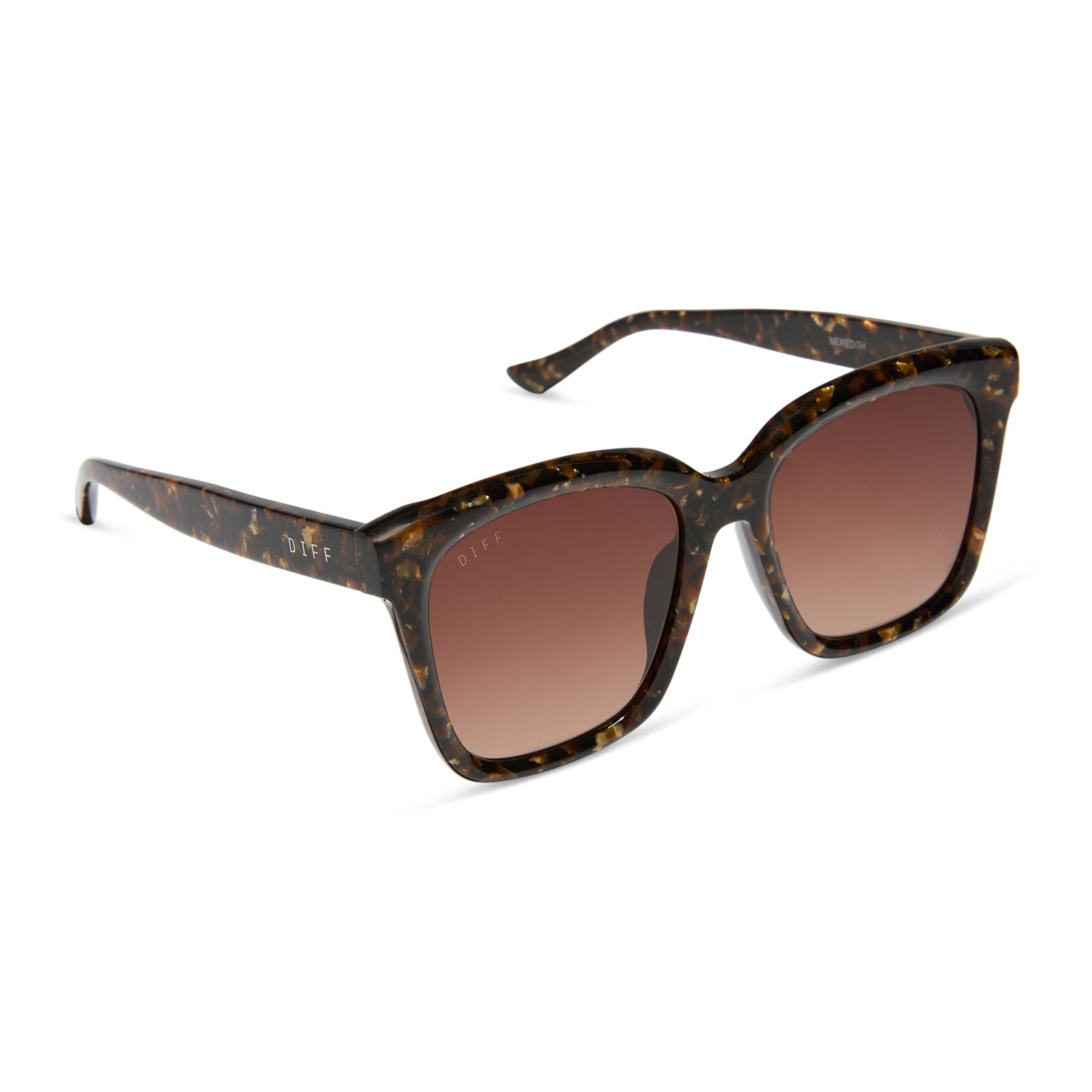 MEREDITH - GLITTER TORTOISE + BROWN GRADIENT SUNGLASSES - Image 2
