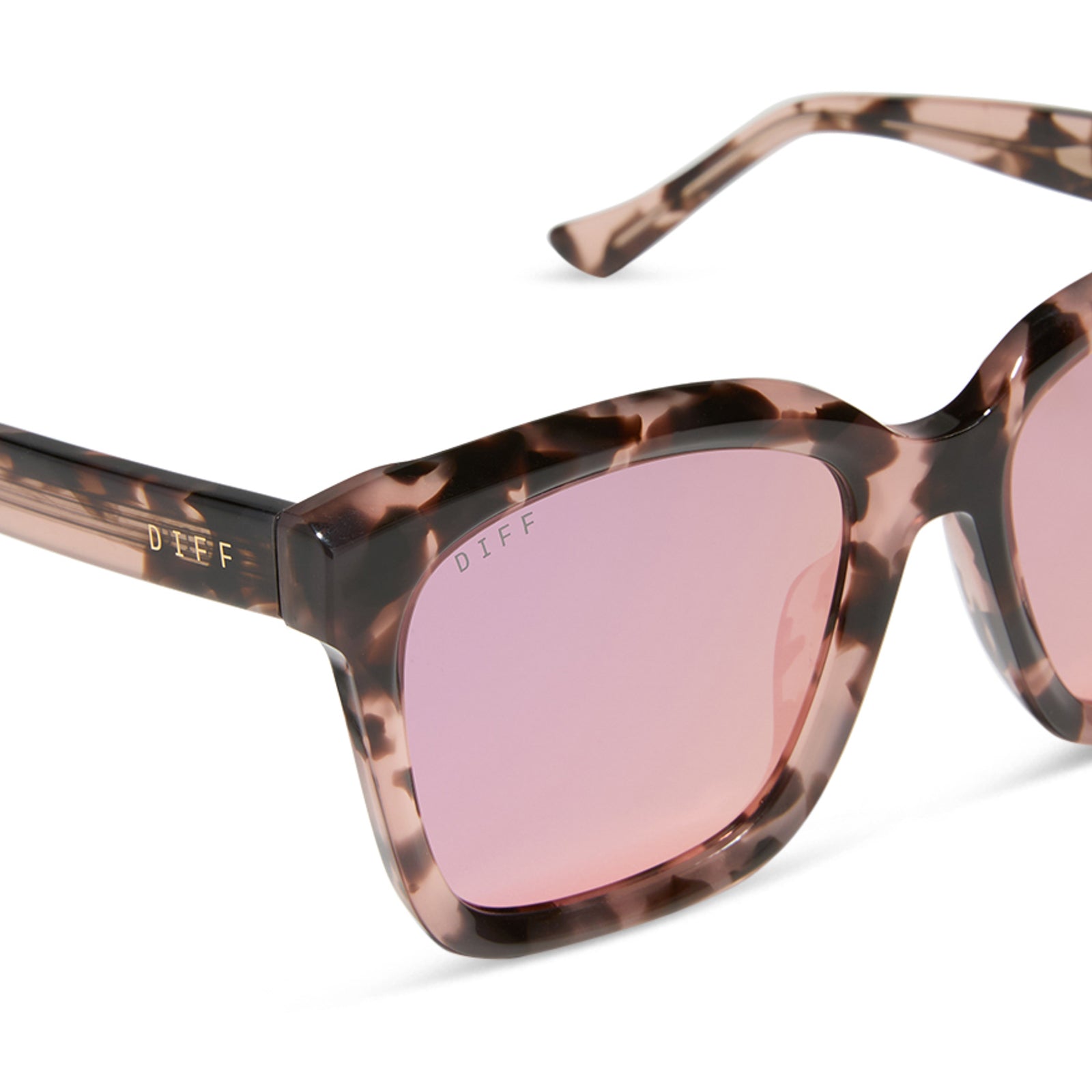 MEREDITH - HIMALAYAN TORTOISE + LIGHT PINK MIRROR SUNGLASSES - Image 4
