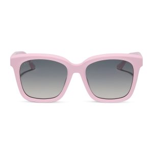 MEREDITH - POWDER PINK + GREY GRADIENT + POLARIZED SUNGLASSES