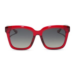 MEREDITH - RED HOT SUMMER + GREY GRADIENT + POLARIZED SUNGLASSES