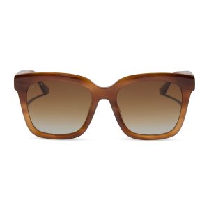 MEREDITH - TAWNY TORTOISE + BROWN GRADIENT + POLARIZED SUNGLASSES