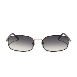TRINITY - BLACK + GOLD + BLACK TEMPLES + GREY GRADIENT SUNGLASSES