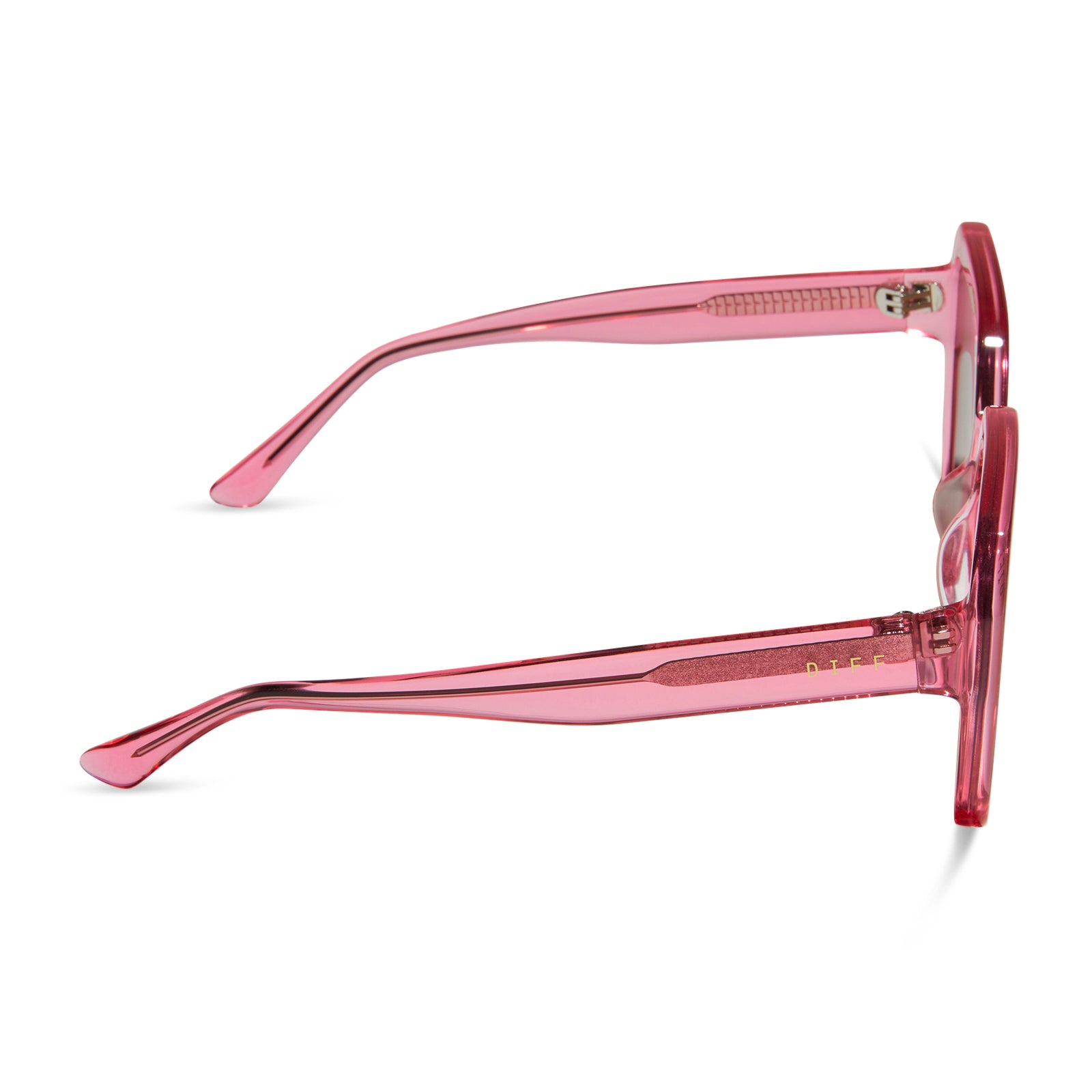 SLOANE - CANDY PINK CRYSTAL + BROWN SUNGLASSES - Image 3