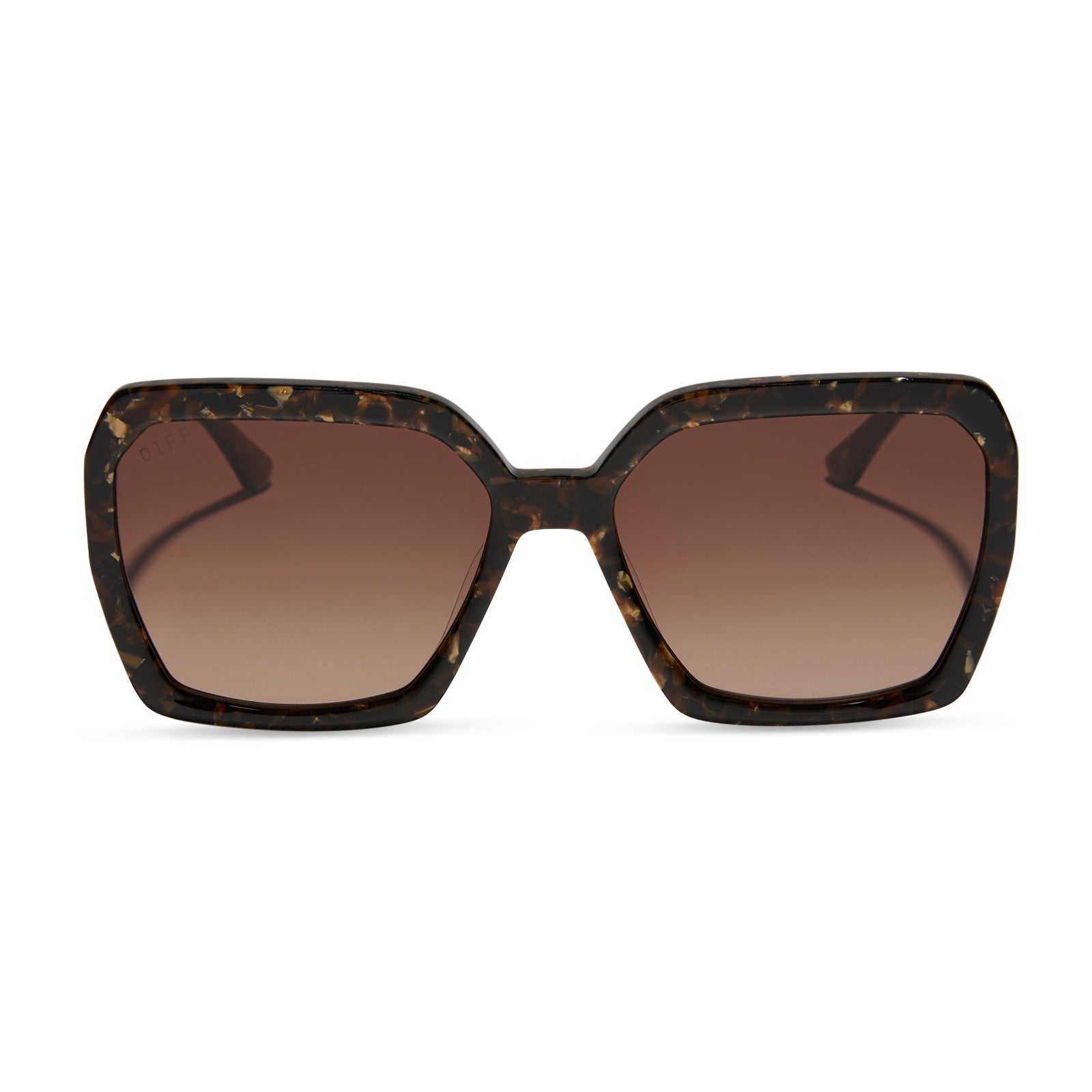 SLOANE - GLITTER TORTOISE + BROWN GRADIENT + POLARIZED SUNGLASSES